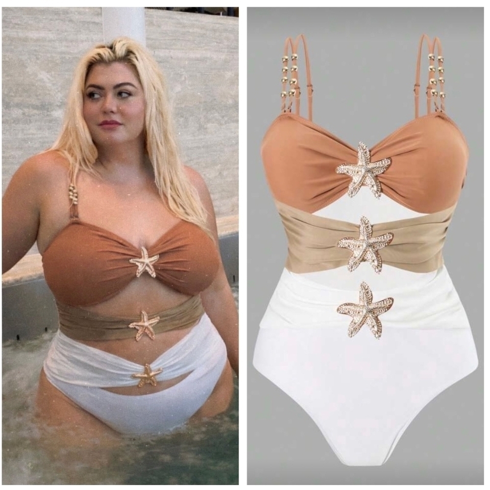 FLORENS - XXL Starfish Embellished One Piece - Picture 4 of 13